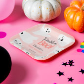 Schattige Halloween boe geesten roze baby shower Papieren Bordje