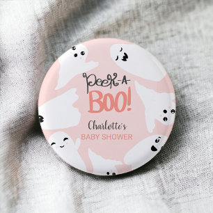 Schattige Halloween boe geesten roze baby shower Ronde Button 3,2 Cm