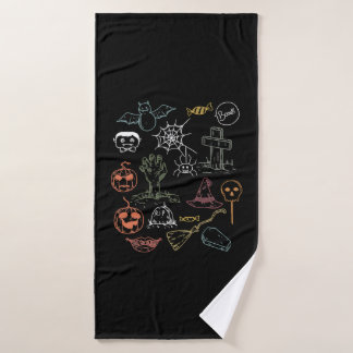Schattige Halloween Boo Pompoen Badhanddoek