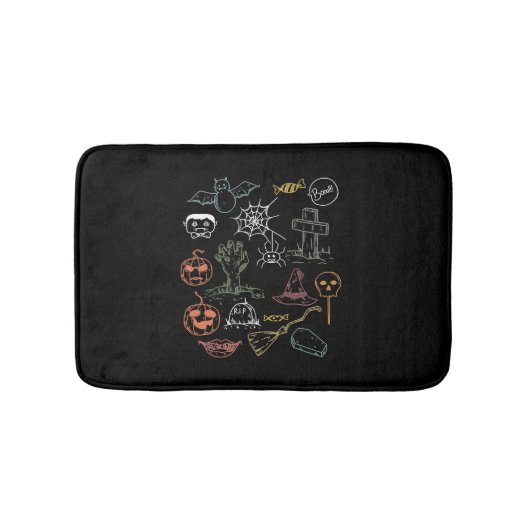 Schattige Halloween Boo Pompoen Badmat (Voorkant)