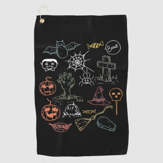 Schattige Halloween Boo Pompoen Golfhanddoek (Voorkant)