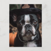 Schattige Halloween Boston Terrier Briefkaart (Voorkant)