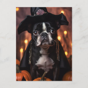 Schattige Halloween Boston Terrier Dog Briefkaart