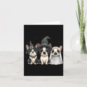 Schattige Halloween Boston Terrier honden heksenhu Kaart