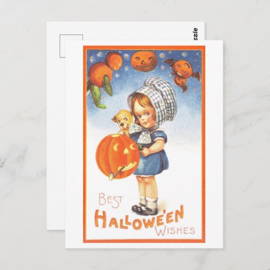Schattige  Halloween Briefkaart (Voorkant / Achterkant)