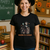 Schattige Halloween cadeau voor bibliothecarissen T-shirt