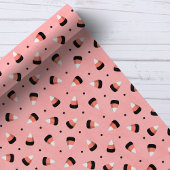 Schattige Halloween Candy Corn op Roze Patroon Cadeaupapier