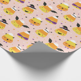 Schattige Halloween Candy Corns in kostuum Cadeaupapier