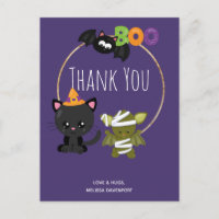 Schattige Halloween Cat, Bat & Mummy Boo Dank je