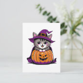 Schattige Halloween Cat Briefkaart (Staand voorkant)