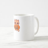 Schattige Halloween Cat T-shirt – Twee Kawaii Cats Koffiemok (Voorkant rechts)