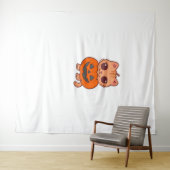 Schattige Halloween Cat T-shirt – Twee Kawaii Cats Wandkleed (In Situ (horizontaal))