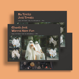 Schattige Halloween citaat 9 Familie Foto Zwart Feestdagenkaart
