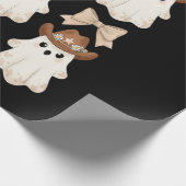 Schattige Halloween Cowboy Geest Cadeaupapier (Hoek)
