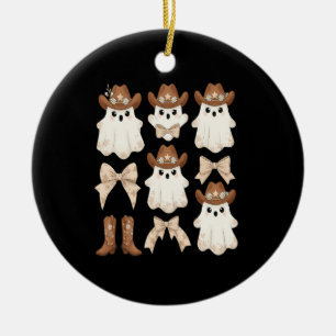 Schattige Halloween Cowboy Geest Keramisch Ornament