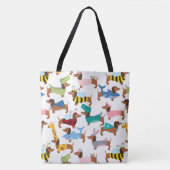 Schattige halloween dachshunds in Costumes Canvas  Tote Bag (Voorkant)