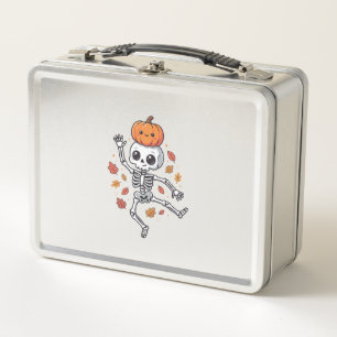 Schattige Halloween Dansende Skelet met Pompoen Ho