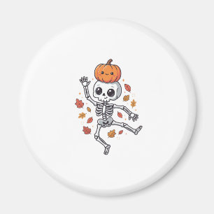 Schattige Halloween Dansende Skelet met Pompoen Ho Magneet
