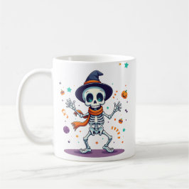 Schattige Halloween dansende skelet mok