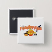 Schattige Halloween decoraties Vierkante Button 5,1 Cm (Voorkant /achterkant)
