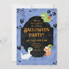 Schattige Halloween Dino 1 Feest Kaart