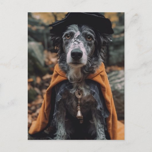 Schattige Halloween Dog AI Art Briefkaart (Voorkant)