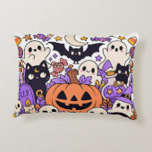 Schattige Halloween Doodle Collage Accent Kussen (Achterkant)