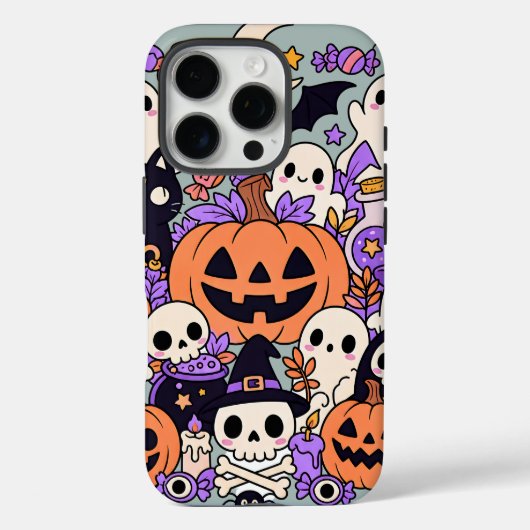 Schattige Halloween Doodle Collage Case-Mate iPhone Case (Achterkant)
