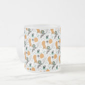 Schattige Halloween Doodles Pompoen Ghost Bat Patt Matglas Koffiemok (Voorkant links)