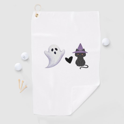 Schattige Halloween Duo vriendelijke geest en zwar Golfhanddoek (Insitu)
