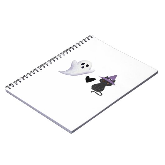 Schattige Halloween Duo vriendelijke geest en zwar Notitieboek (Linkerzijde)