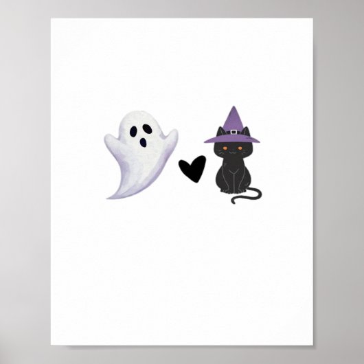 Schattige Halloween Duo vriendelijke geest en zwar Poster (Voorkant)