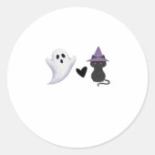 Schattige Halloween Duo vriendelijke geest en zwar Ronde Sticker (Voorkant)
