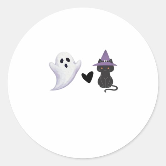 Schattige Halloween Duo vriendelijke geest en zwar Ronde Sticker (Voorkant)