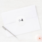 Schattige Halloween Duo vriendelijke geest en zwar Ronde Sticker (Envelop)