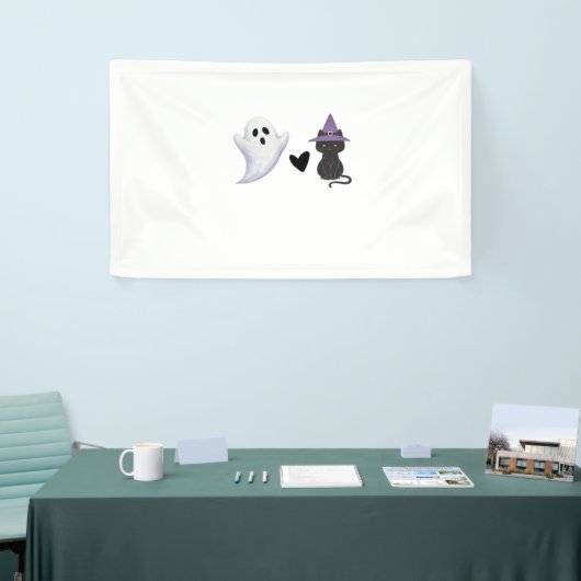 Schattige Halloween Duo vriendelijke geest en zwar Spandoek (Beurs)