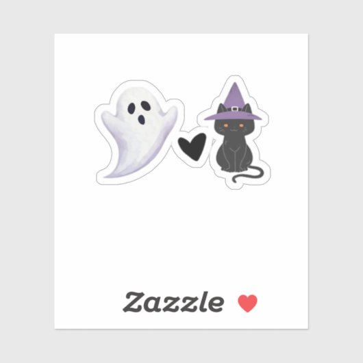 Schattige Halloween Duo vriendelijke geest en zwar Sticker (Vel)
