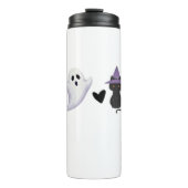 Schattige Halloween Duo vriendelijke geest en zwar Thermosbeker (Voorkant)