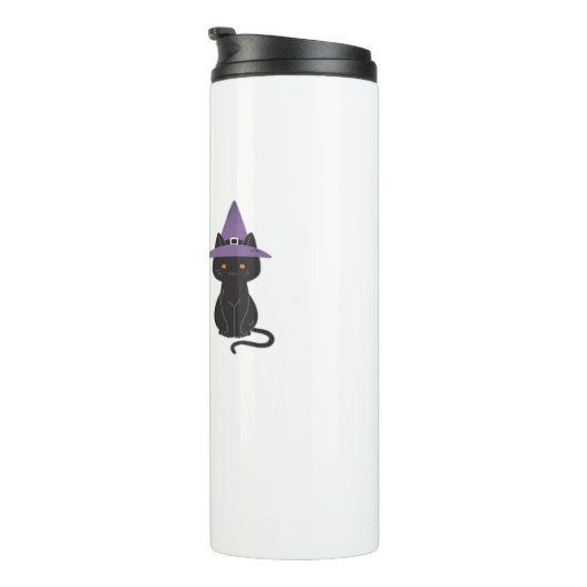 Schattige Halloween Duo vriendelijke geest en zwar Thermosbeker (Geroteerd rechts)
