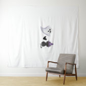 Schattige Halloween Duo vriendelijke geest en zwar Wandkleed (In Situ (horizontaal))