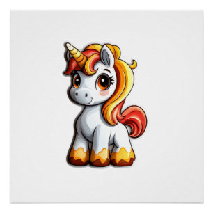 Schattige Halloween Eenhoorn Candy Corn Hoorn Magi Perfect Poster