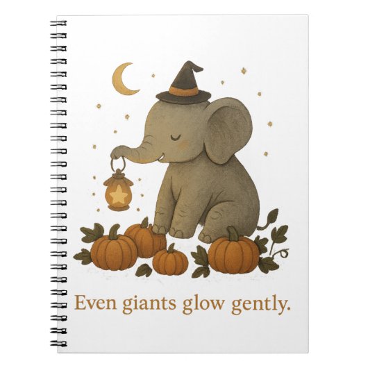 Schattige Halloween Elephant Spiral Notitieboek - (Voorkant)