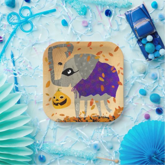 Schattige Halloween Elephant Square Paper Bord (Feest)