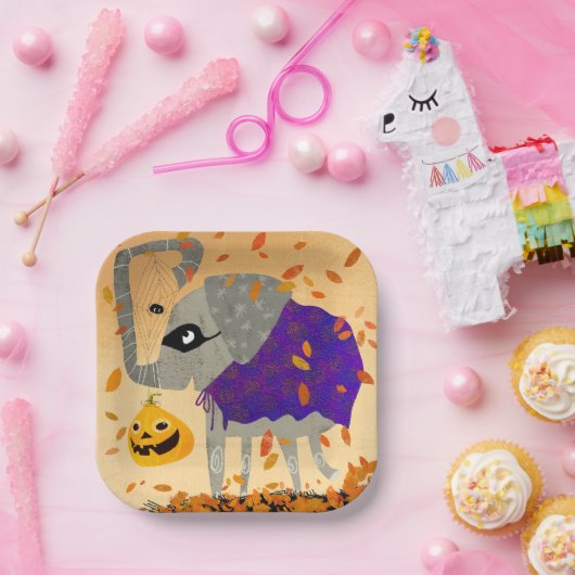 Schattige Halloween Elephant Square Paper Bord (Feest)