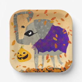 Schattige Halloween Elephant Square Paper Bord