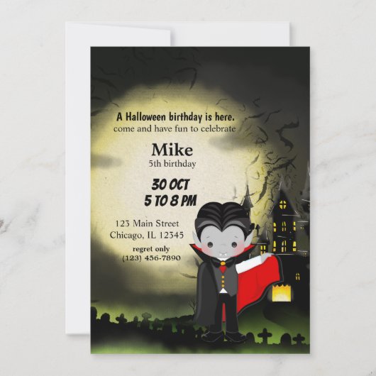 Schattige Halloween feest Dracula Kaart (Voorkant)