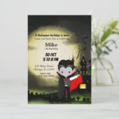 Schattige Halloween feest Dracula Kaart (Staand voorkant)