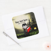 Schattige Halloween feest Dracula Vierkante Sticker (Envelop)