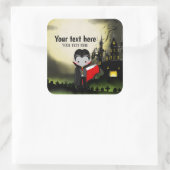 Schattige Halloween feest Dracula Vierkante Sticker (Tas)