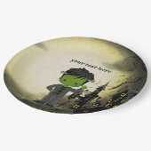 Schattige Halloween feest Frankenstein Papieren Bordje (Gekanteld)